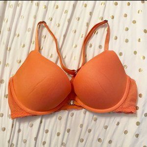 Aerie Bra Crossback Floral Lace Coral